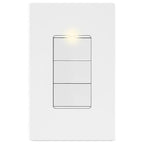 LIDER Minimalist Design Matte Finish Lighted Triple Switch with Screwless Wall Plate, Combination Frameless Decorator Switch with Locator Light, Ground Terminal Single Pole, 15A 120V, UL Listed, White