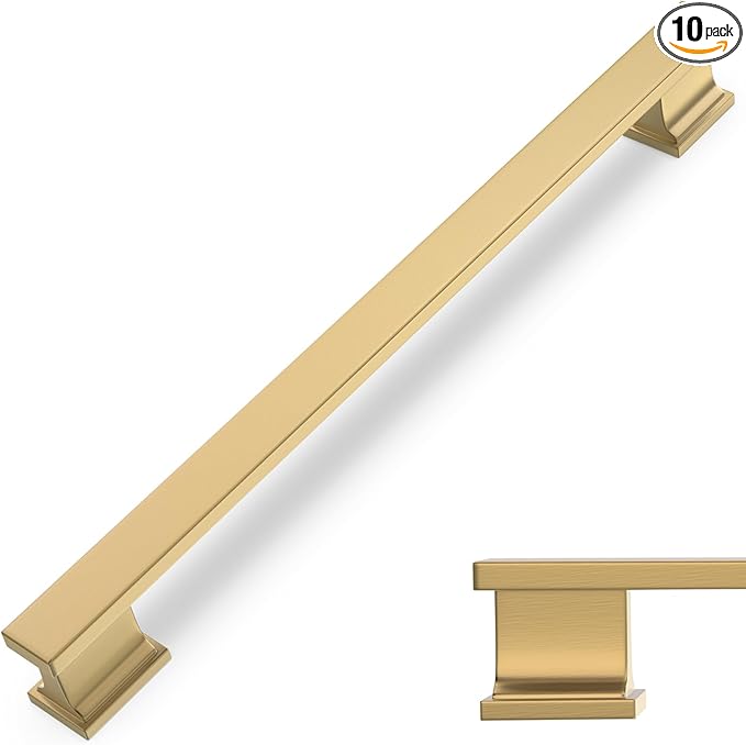 COTYKILEY 10 Pack 7.5 Inch(192mm) Champagne Bronze Cabinet Handles Gold Kitchen Cabinet Pulls Cabinet Door Handles Kitchen Cabinet Hardware