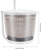 Hand Crank Washing Machine, 2 in 1 Non-Electric Washer Manual Traveling Outdoor Washing Machine Grey Mini Compact Washer Spin Dryer for RV Travel
