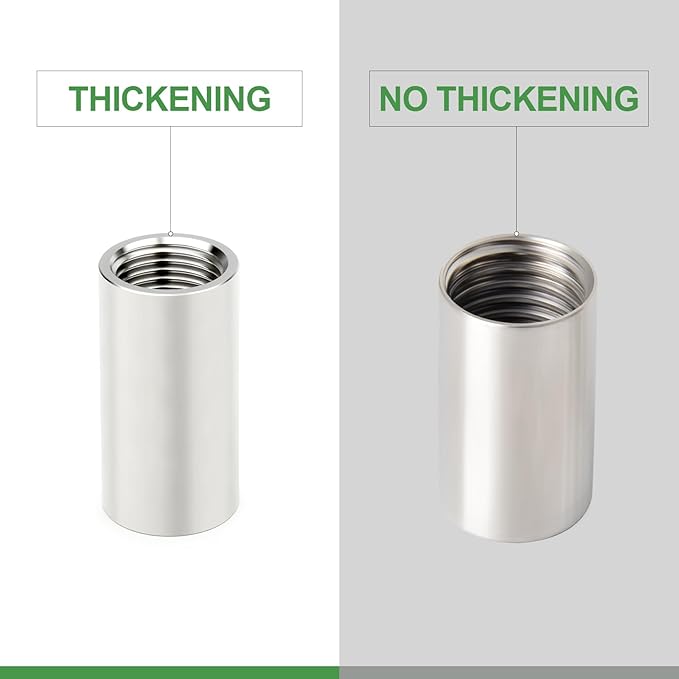 TAISHER 2PCS Stainless Steel Pipe Fittings, 3/8" NPT Female x 3/8" NPT Female Threaded, 2" Length Thickened Nipple Cast Pipe