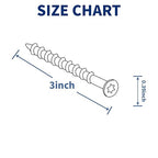 Deck Screws 3 Inch, 300PCS Exterior Wood Screws, #10 x 3 Fence Construction Screws, Torx Head, Rust Resistant Epoxy Coated, T25 Bits Included, Black
