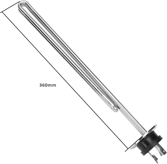 DERNORD 240V 5500W Tri-clamp Foldback Heating Element Stainless Steel Immersion Water Heater with 3-Wire Electrical Locking Plug (2 Inch Tri clamp)