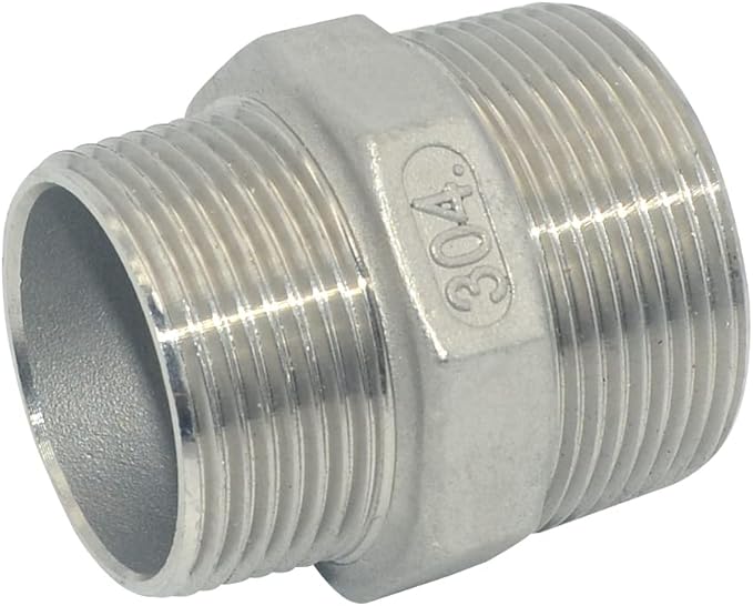 1-1/2" x 1-1/4" Male Threaded Reducing Nipple Fitting/Adapter,Stainless Steel SS304 NPT Pipe Hex Reducer