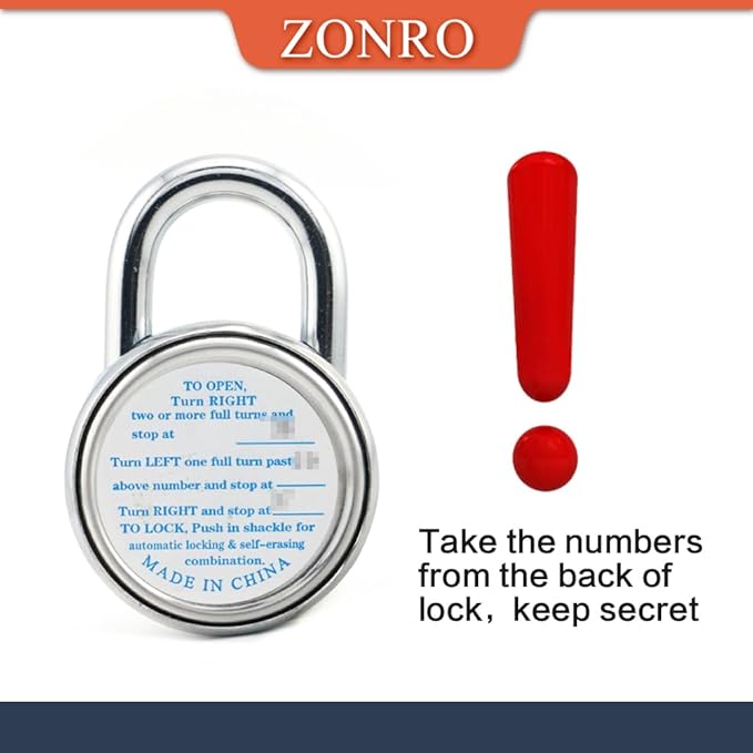 ZonRo Locks Combination Padlock, Fixed Dial Combination Padlock 8 Pack,3 Digit Code Standard Dial Combination, 2 in Wide. 3 in Height, Black Turntable, Lock for Gym & Locker, School, Toolbox