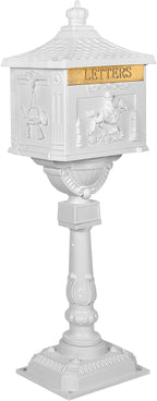 Polar Aurora Mailbox Cast Aluminum White Mail Box Postal Box Security Heavy Duty New