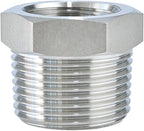 Joywayus Stainless Steel Hex Head Bushing Reducer Pipe Fitting 1/2 NPT Male × 3/8 NPT Female (Pack of 2)