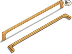10 Pack 10 Inch(254mm) Hole Center Modern Brushed Champagne Bronze Cabinet Pull Handle Timeless Vanity Drawer Pull Handle Classic Cabinet Hardware for Kitchen Bathroom, Champagne(10x10)