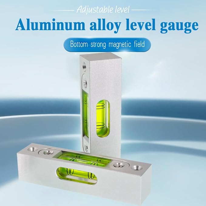 High precision aluminum alloy metal adjustable level bubble small square bar luminous magnetic length 66 hole pitch 56MM