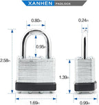 Keyed Alike Laminated Steel Padlocks with Normal Shackle for Sheds, Fences & Lockers (60-Pack)