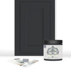 ALL-IN-ONE Paint, Durable cabinet and furniture paint. Built in primer and top coat, no sanding needed. Includes our 30 featured color card - Weathervane (charcoal), 8oz Sample