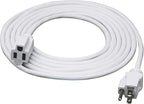 Clear Power 16 Gauge 3Prong Cords (16/3-3 Prong Grounded Plug, White, 9 ft)