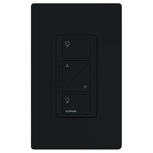 Lutron Caseta Original Smart Dimmer Switch (Lutron Smart Hub Required), for LED Lights, 150 Watt, Single-Pole/3-Way, No Neutral Required, PD-6WCL-BL, Black, 6 Pack