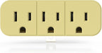ELEGRP 2 to 3 Prong Grounded Triple Outlet Extender, 2-Prong to 3-Prong Adapter Converters for Wall Outlets, Portable Polarized Wall Plug Splitter with 3 AC Outlets, ETL Listed, 1 Pack
