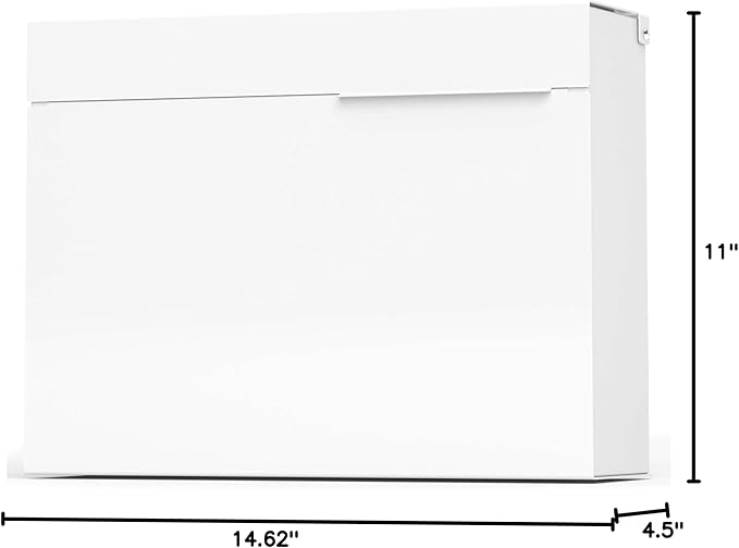 Vsons Modern Design Mailbox, Wall-Mount Mailbox Vsons Design Mitch W (White Powder Coated)