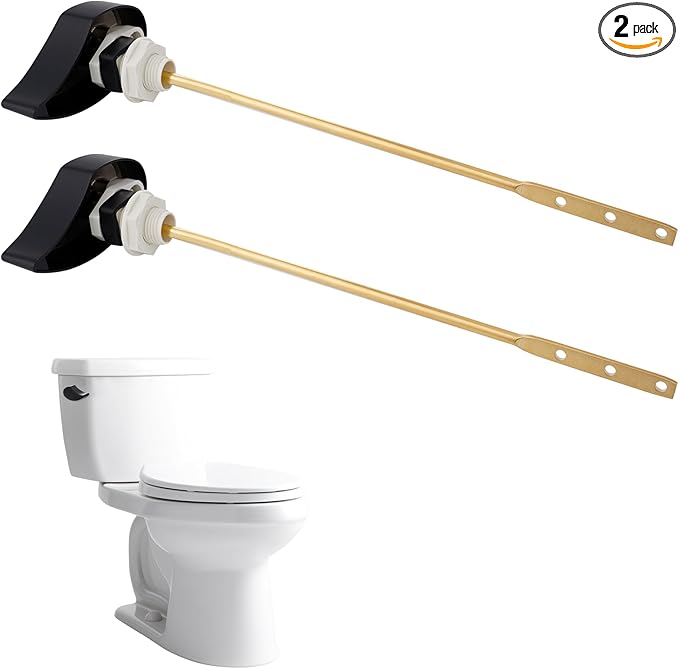 Hibbent 2 Pack Toilet Handle Replacement Compatible with TOTOTHU004-CP Trip Lvr for ST701, CST854, Side Mount Toilet Flush Handle, Tank Flush Lever, Matte Black