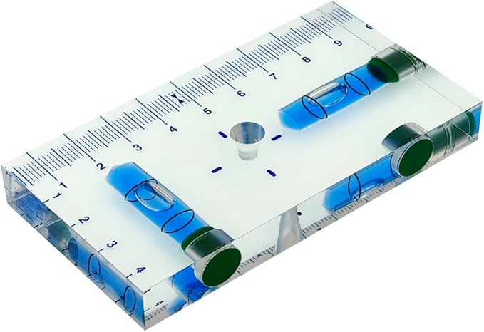 Transparent Rectangular high-Precision T-Shaped Level Integrated Small Household Magnetic Water Level (blue, 95 * 51 * 13mm)