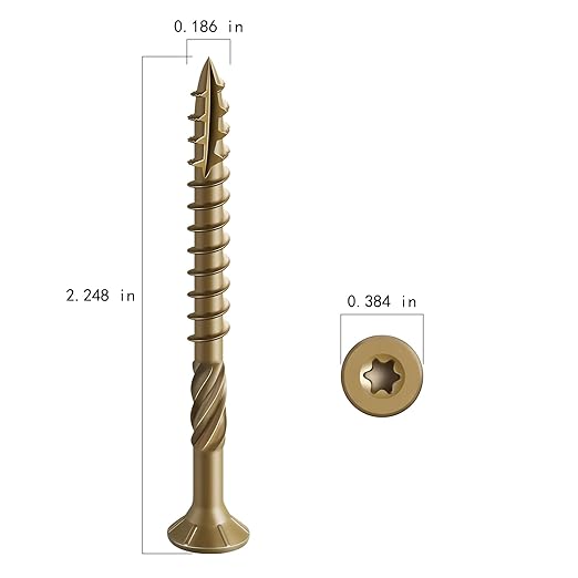 #10 * 2-1/4" Deck Screws, (90pcs) 1 lbs.Exterior Wood Screws, Rust Resistant Epoxy Coated, Bronze, T20 Star Bit