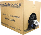 PRO SOURCE Low Lint Reclaimed Cotton Polo Shop Rags, Washable Reusable Disposable (25 lb Box)