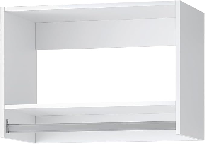 ROOMTEC 25.5" Tall Hanging Closet Unit, Modular Closet System with Hanging Rod, Wardrobe Organizer for Bedroom or Walk-in Closet, Wall Mounted, Customizable Clothes Storage Unit, White