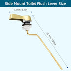 Hygie Rinse Toilet Tank Lever, Brushed Gold - Universal, Durable Metal, Includes Flapper Chain, Easy Installation, Replacement Kit for Toilet Handle