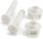 Qualihome Plastic Toilet Seat Screws Replacement - Durable Toilet Nuts - Bolts for Toilet - Toilet Screw Plastic Hardware - Easy Install for Toilet Lid