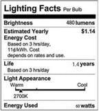 12-Pack Clear B10 CTC E12 Base Decorative Candle Light Bulbs, 60W, 480 Lumens, 2700K Warm White, Dimmable Incandescent Bulbs for Chandeliers and Wall Sconces