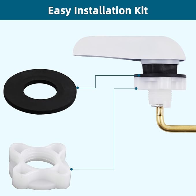 Hygie Rinse Metal Toilet Handle Replacement Kit Universal Front Mount Fit, Toilet Lever Compatible with American Standard/Glacier Bay/Gerber, Toilet Flush Handle with Flapper Chain, Chrome