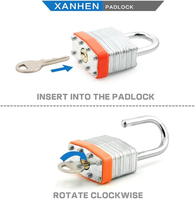 Keyed Alike Laminated Steel Padlocks with Normal Shackle for Sheds, Fences & Lockers (60-Pack)