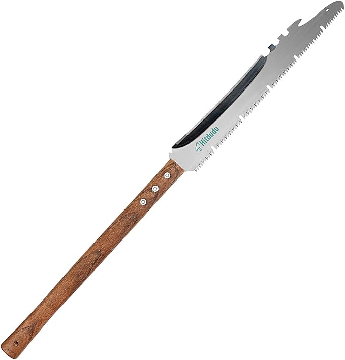 Hand Saw, Multifunction Camping Saw Outdoor Tools Long Saw with Machete for Bushcraft, Trees Cutting, Outdoor Hunting, Garden Work, Survival, Yard Work, XL Teeth Edition (Sliver)