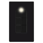 LIDER Minimalist Design Matte Finish Lighted Triple Switch with Screwless Wall Plate, Combination Frameless Decorator Switch with Locator Light, Ground Terminal Single Pole, 15A 120V, UL Listed, Black