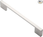 Alzassbg 10 Pack Brushed Satin Nickel Cabinet Pulls, 5 Inch(128mm) Hole Centers Rectangle Cabinet Handles Kitchen Pulls for Drawers and Cabinets AL3051SN