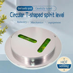Metal flange circular horizontal bubble T-shaped XY axis bidirectional level, 90mm diameter metal level with mounting hole (Acrylic foam)