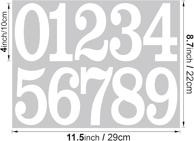 100 PCS Mailbox Numbers for Outside, Vinyl Numbers Stickers Mailbox Number Decals, Self-Adhesive Waterproof Numbers for Mailbox Window Door Trucks Address Number (White, 4 inch)
