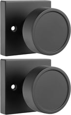 Haidms Matte Black Dummy Door Knobs, Half No-Turning Dummy Knob for Closet Doors, Zinc-Alloy Single-Sided Door Locks (2 Pieces/1 Pair)