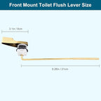 Hygie Rinse Front Mount Metal Toilet Handle Replacement Kit Compatible with American Standard/Mansfield/Gerber/TOTO/Kohler Toilet, Toilet Tank Flusher Lever with Flapper Chain, Shiny Gold