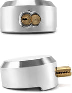 QWORK Heavy Duty Puck Lock and Hasp, 2 Pack High Security Steel Hidden Shackle Keyed Different Padlocks with Keys for Trucks, Gates, Vans and Vending Machines