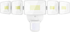 Onforu 120W 12000LM LED Security Lights Motion Sensor Outdoor, Dusk to Dawn Flood Lighting, 5 Heads 360° Wide Angle Illumination, 6500K IP65 Waterproof Hardwired Floodlight Motion Detection (White)
