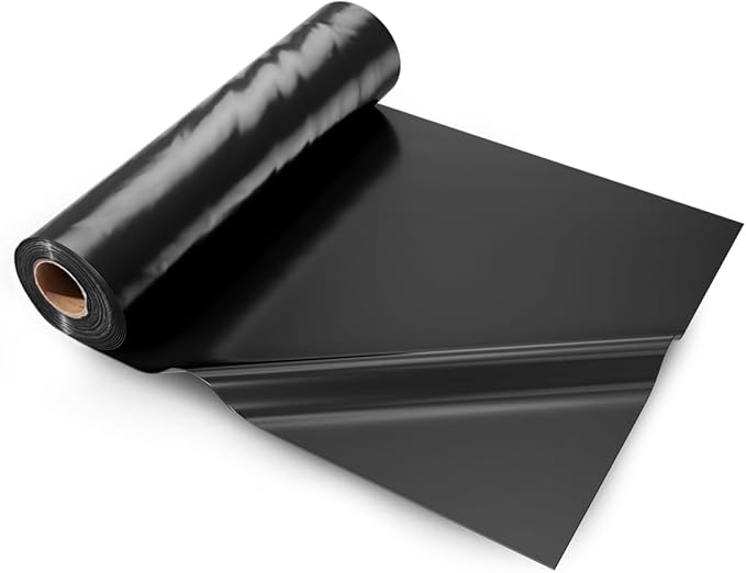 VEVOR Plastic Sheeting Heavy Duty 10' x 100', 6 Mil Thick Plastic Sheeting Roll, Plastic Drop Cloth Painters Tarp, Polyethylene Covering for Crawl Space Vapor Barrier, Multi-Purpose, Black