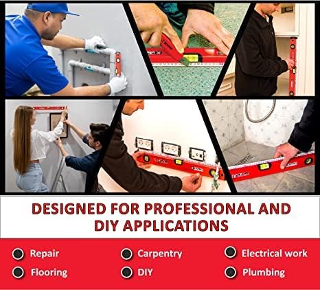 Kapro - 770 Exodus Professional Box Level - With 45° Vial & Ruler - For Leveling, Measuring, Marking, and Cutting - Features 3 Vials, Precise Straightedge, and Wall-Grip - 24 Inch