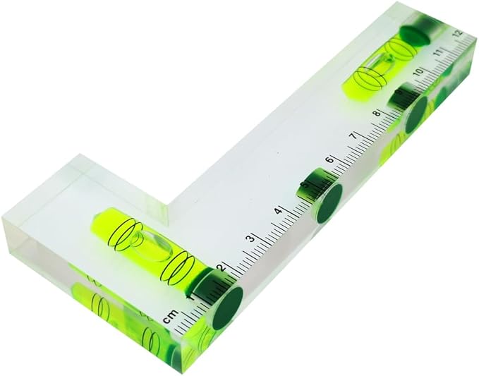 Transparent Rectangular high-Precision L-Shaped Level Integrated Small Household Magnetic Water Level (green, 120 * 51 * 13mm)