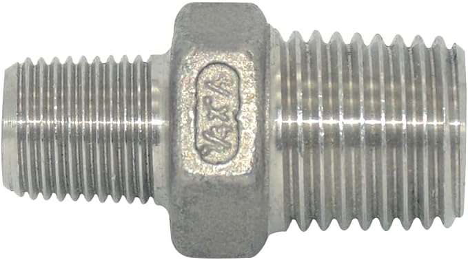 1/4" x 1/8" Male Threaded Reducing Nipple Fitting/Adapter,Stainless Steel SS304 NPT Pipe Hex Reducer