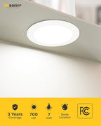 Ensenior 4 Inch LED Can Lights 12 Pack, Dimmable Retrofit Led Recessed Lighting, 5CCT Adjustable Color Temperature (2700K-5000K), 7W=77W 700LM, IC & Damp Rated, FCC
