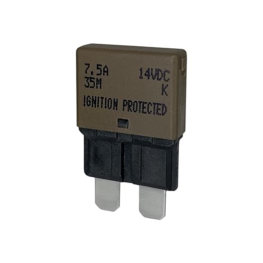 Auto Reset ATC/ATO 7.5 Amp Circuit Breaker Fuse for Automotive Marine RV Car Truck Audio Battery Protection Automatic Reset | Low Profile (7.5A, 1 Pack)