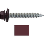 #14 Metal ROOFING SCREWS(250) Screws x 1-1/2" BURGUNDY Hex Washer Head Sheet Metal Roof Screw. Self starting/self tapping metal to wood with EPDM washer. Colored head. for corrugated roofing
