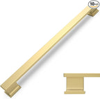 COTYKILEY 10 Pack 10 Inch(256mm) Brushed Gold Cabinet Handles Gold Kitchen Cabinet Pulls Cabinet Door Handles Kitchen Cabinet Hardware