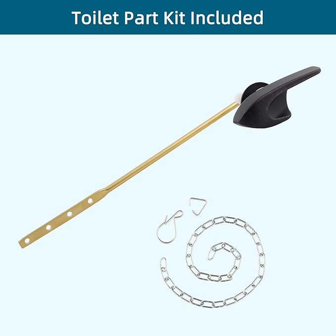 Universal Metal Front Mount Toilet Handle Replacement Kit Compatible with Kohler Toilet Tank Parts, Toilet Flush Lever Handle with Flapper Chains, Oil Rubbed Bronze