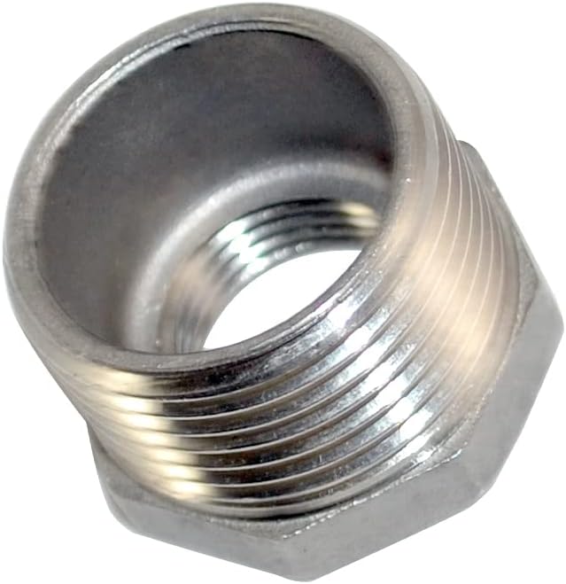 1/4" Male NPT to 1/8" Female NPT Female Reducing/Reducer Bushing Pipe Fitting,Adapter,Stainless Steel SS 304 Hex Bushing (1" Male to 1/2" Female)