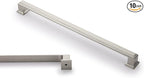 10 Pack 10 Inch(254mm) Hole Center Satin Nickel Modern Cabinet Pulls Kitchen Cabinet Handles Kitchen Cabinet Hardware Timeless Drawer Pulls for Dresser Cupboard Wardrobe, Nickel-B(10x10)