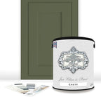 ALL-IN-ONE Paint, Durable cabinet and furniture paint. Built in primer and top coat, no sanding needed. Includes our 30 featured color card - Crete (olive green), Gallon