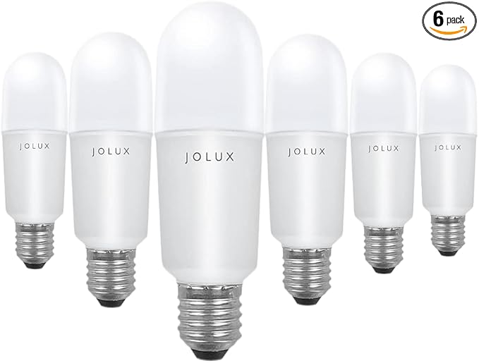 Jolux led Stick Lights for Enclosed Fixture,Led bulbs100 Watt Equivalent,3000K Warm White,1500 LM,E26 Medium Screw Base,High Lumen Light Bulb,Non-Dimmable, 6 Count (Pack of 1)………